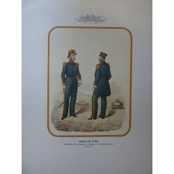 COSTUMI MILITARI DEI BORBONI DI NAPOLI 5 tavole riprodotte dalla raccolta ZEZON Museo di San Martino - Napoli