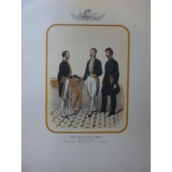 COSTUMI MILITARI DEI BORBONI DI NAPOLI 5 tavole riprodotte dalla raccolta ZEZON Museo di San Martino - Napoli