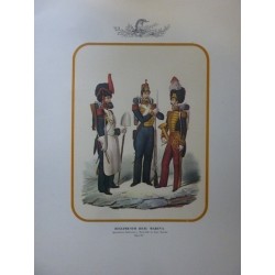 COSTUMI MILITARI DEI BORBONI DI NAPOLI 5 tavole riprodotte dalla raccolta ZEZON Museo di San Martino - Napoli