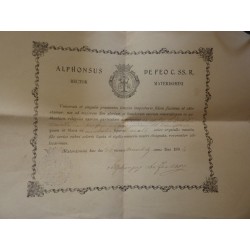 Documento Attestato  di Reliquia S. GERARDO MAIELLA Santuario Materdonimi 1904