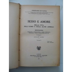 SESSO E AMORE NELLA VITA DELL'UOMO E DEGLI ALTRI ANIMALI SESSUOLOGIA Vol. II