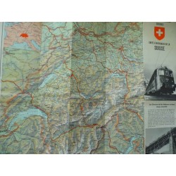 CHEMINS DE FER FEDERAUX SUISSES - CARTE FERROVIARIE DE LA SUISSE"