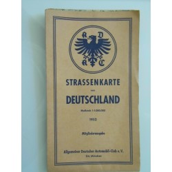 STRASSENKARTE VON DEUTSCHLAND 1952