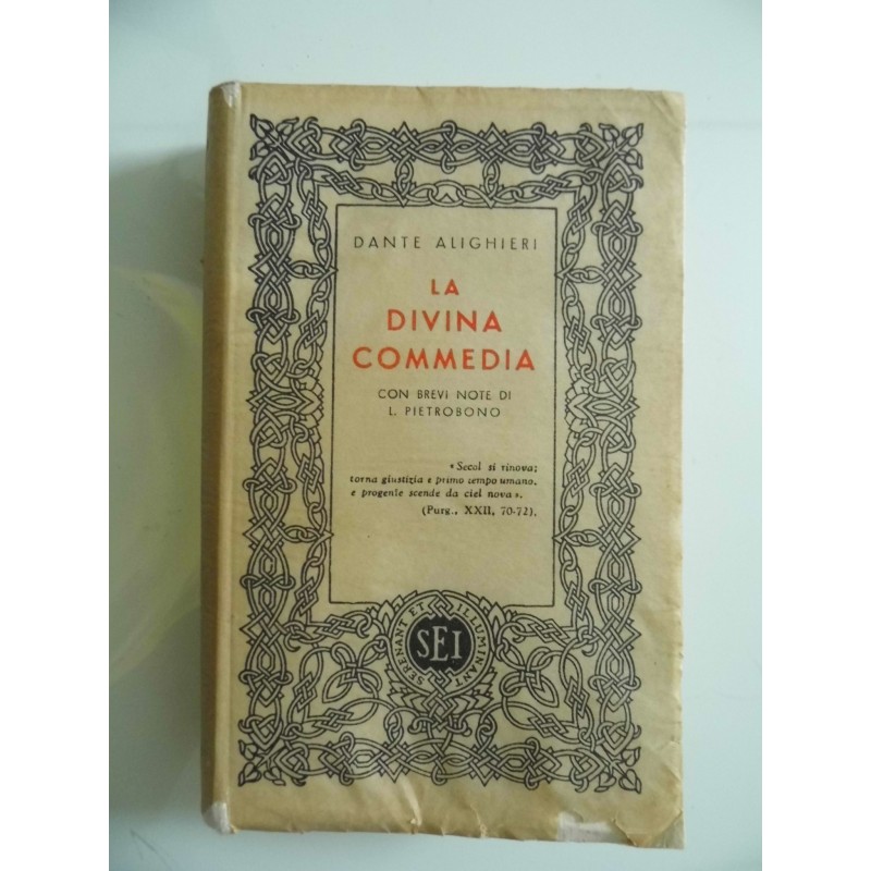 LA DIVINA COMMEDIA CON BREVI NOTE DI L. PIEROBONO