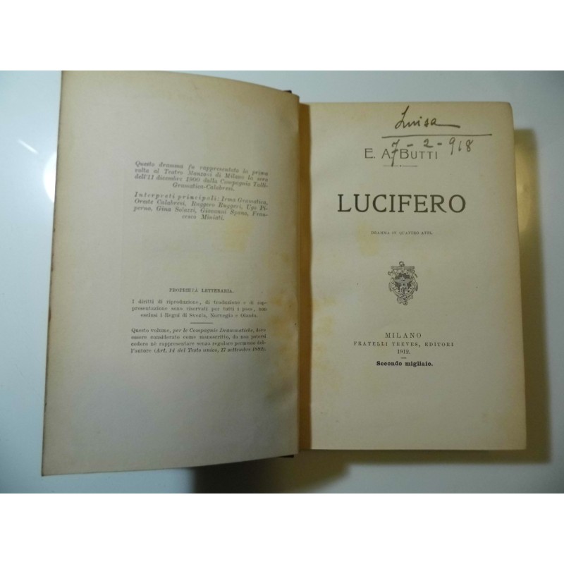 LUCIFERO Dramma in quattro atti