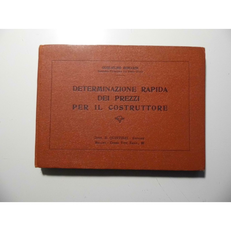 DETERMINAZIONE RAPIDA  DEI PREZZI PER IL  COSTRUTTORE