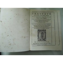 TRATTATO DE' CIBI, ET DEL BERE DEL SIGNOR BALDASSARRE PISANELLI Medico Bolognese. In Carmagnola, Appresso Antonio Bellone 1589