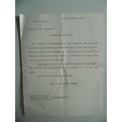 Lettera "Presidenza Consiglio dei Ministri CONCESSIONE ONORIFICENZA CAVALIERE DELLA  CORONA D'ITALIA  AL CAV. GIOVANNI FRONER  P