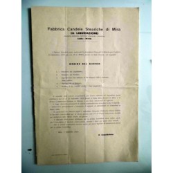 LIQUIDAZIONE FABBRICA CANDELE STEARICHE DI MIRA 7 Settembre 1929