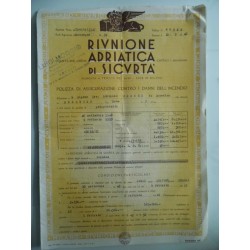 POLIZZA RIUNIONE ADRIATICA DI SICURTA'  - HOTEL STELLA E SAVOIA  IN RONCEGNO ( Trento ) 21 Settemre 1948