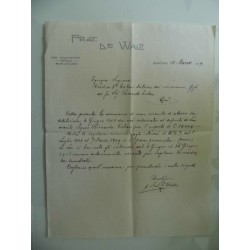 Lettera Commerciale "FRAT. D.RI WAIZ RONCEGNO 18 Marzo 1909"