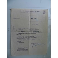 Lettera "BANCA COMMERCIALE ITALIANA SUCCURSALE DI FIUME 31 Luglio 1930"