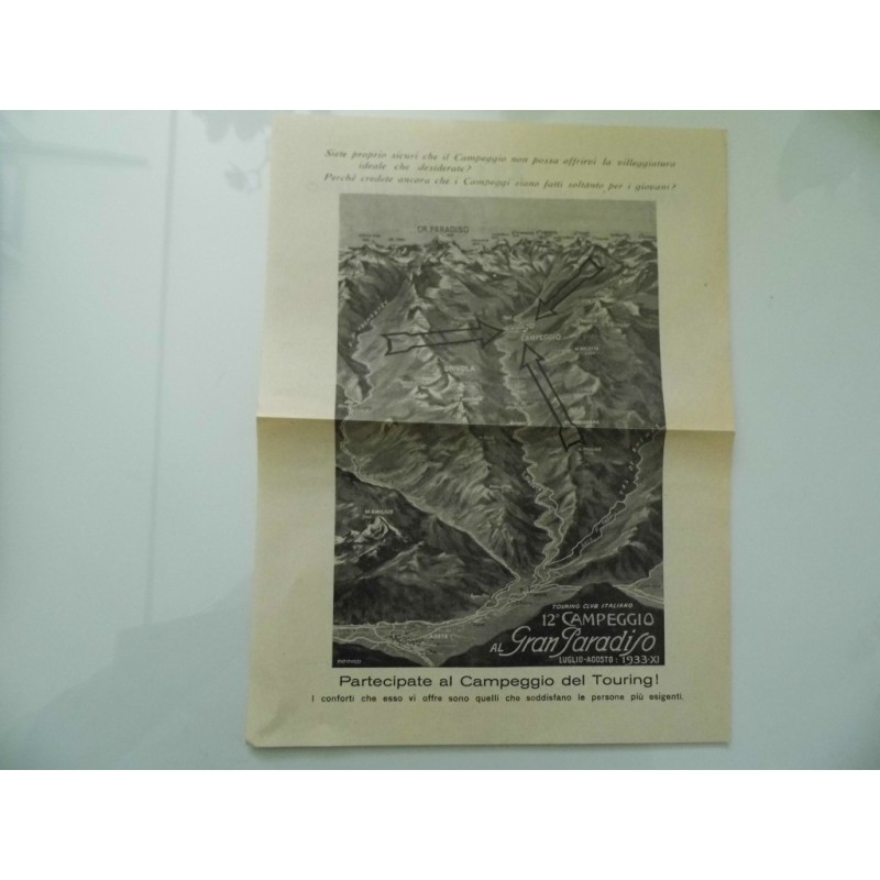 XII CAMPEGGIO DEL TOURING CLUB ITALIANO Parco Nazionale del Gran Paradiso Luglio - Agosto 1933 -XI