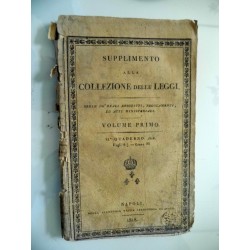 SUPPLIMENTO ALLA COLLEZIONE DELLE LEGGI Volume Primo
