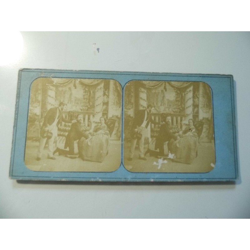 Fotografia Stereoscopica "RITRATTO DI FAMIGLIA" Francia 1867