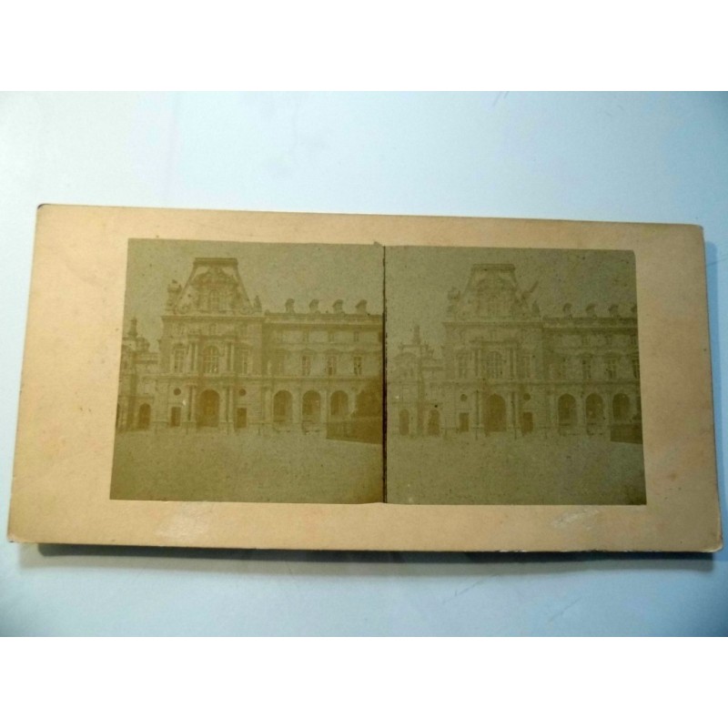 Fotografia Stereoscopica "PALAIS DU LOUVRE PARIS" Francia 1870