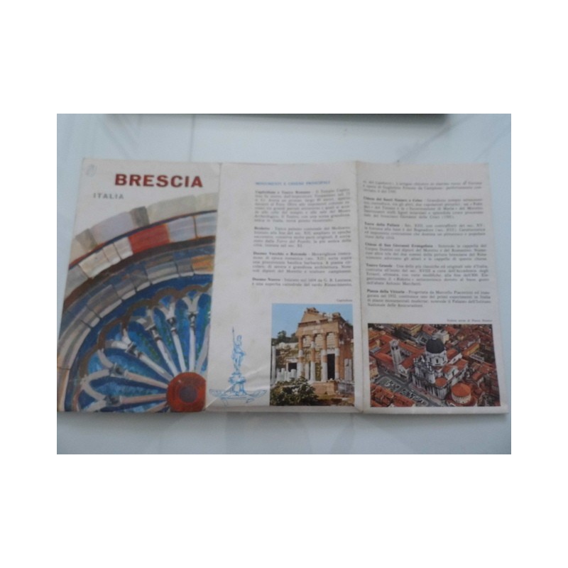 Pieghevole Turistico con mappa "BRESCIA ITALIA" 1967