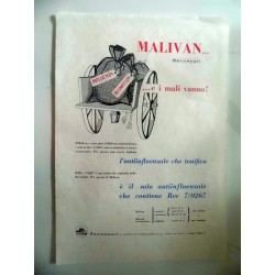 Volantino Pubblicitario "MALIVAN  - RECORDATI LABORATORIO FARMACOLOGICO S.P.A. MILANO"