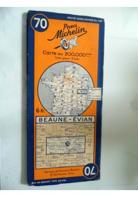 PNEU MICHELIN  70 Carte au 200.000 BEAUNE - EVIAN