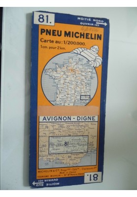 PNEU MICHELIN  Carte au 1/ 200.000 81 AVIGNON - DIGNE