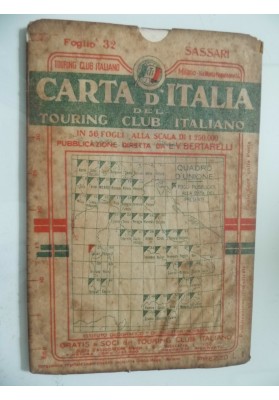 CARTA D'ITALIA DEL TOURING CLUB ITALIANO Foglio 32 SASSARI