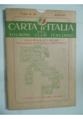 CARTA D'ITALIA DEL TOURING CLUB ITALIANO Foglio 32 SASSARI