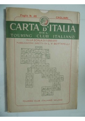 CARTA D'ITALIA  DEL TOURING CLUB ITALIANO Foglio N. 46 CAGLIARI