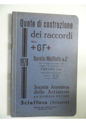 Quote di costruzione dei raccordi Marca GF Borello & Maffiotto Torino 1928