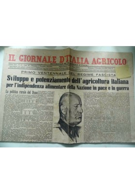 IL GIORNALE D'ITALIA AGRICOLO  Domenica 1 Novembre 1942 - XXI  PRIMO VENTENNALE DEL REGIME FASCISTA