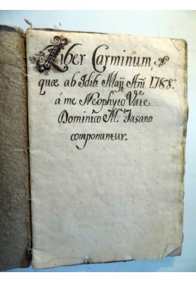 LIBER CARMINIUM MAJI ANNI 1788