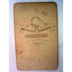 Fotografia all'Albumina "Ritratto Maschile FOTOGRAFO RAFFAELLO FERRETTI ROMA" 1870 circa