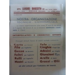 Depliant pubblicitario "Ditta SANDRI ROBERTI MONZA ( Milano ) Magazzino n.° 1 PEZZI DI RICAMBIO ORIGINALI PER MACCHINE DA LATERI