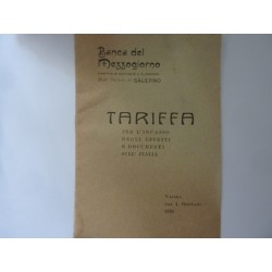 BANCA DEL MEZZOGIORNO Sede Sociale in Salerno - TARIFFA PER L'INCASSO DEGLI EFFETTI E DOCUMENTI SULL' ITALIA. Valida dal 10 Genn