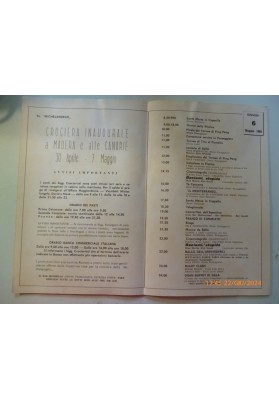 Pieghevole "CROCIERA INAUGURALE T/n MICHELANGELO PROGRAMMA FDEL GIORNO" 1965