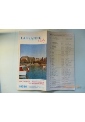 LAUSANNE Ouchy PRIX A FORFAIT 1960 - 1961 LIST OF HOTELS