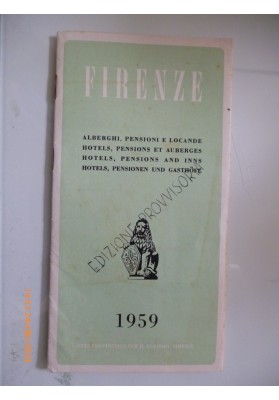 FIRENZE ALBERGHI PENSIONI LOCANDE EDIZIONE PROVVISORIA 1959