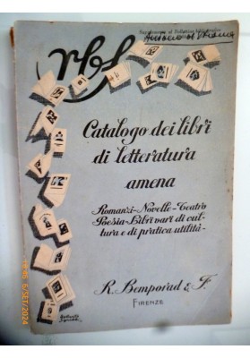 Catalogo dei libri di letteratura amena R. BEMPORAD & F.  Firenze