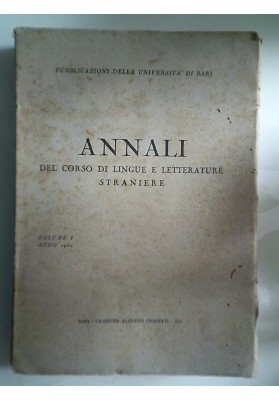 ANNALI DEL CORSO DI LINGUE E LETTERATURE STRANIERE Volume I Anno 1950