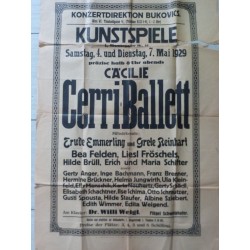 KONZERTDIREKTORIEN BUKOVICS WIEN   KUNDTPIELLE Samstag 4 und Dienstag 7 Mai 1929  CAECILIE CERRI BALLET