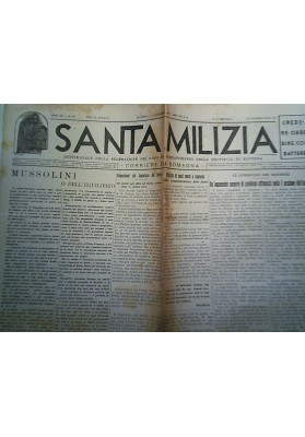 SANTA MILIZIA Ravenna 2 Dicembre 1933 SETTIMANALE DELLA FEDERAZIONE FASCI DI COMBATTIMENTO DI RAVENNA