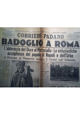 CORRIERE PADANO BADOGLIO A ROMA Ferrara 4 Giugno 1936