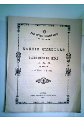 CIVICO ISTITUTO MUSICALE BRERA IN NOVARA SAGGIO MUSICALE 10 Giugno 1883