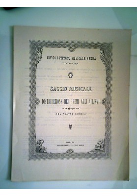 CIVICO ISTITUTO MUSICALE BRERA IN NOVARA SAGGIO MUSICALE 28 Giugno 1891