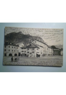 Cartolina Viaggiata "Agordo - Piazza Vittorio Emanuele col Monte  Celo"  1916