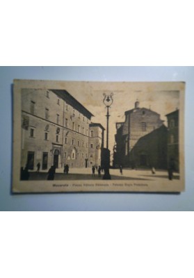 Cartolina Viaggiata "MACERATA Piazza Vittorio Emanuele - Palazzo Regia Prefettura" 1910