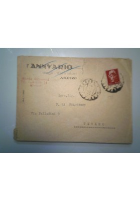Busta Viaggiata per Teramo "L'ANNUARIO DEGLI INFORMATORI - AREZZO" 1943
