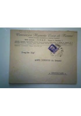 Busta Viaggiata per Sevigliano "Consorzio Agrario Coop. di Fermo" 1938
