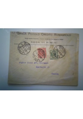 Busta Viaggiata per Cesena "Banca Piccolo Credito Romagnolo" 1919