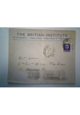 Busta Viaggiata per Torino "THE BRITISH INSTITUTE OF FLORENCE" 1942.