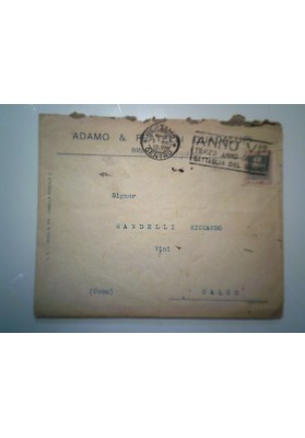 Busta Viaggiata "ADAMO & FRATELLI BRINDISI" 1929